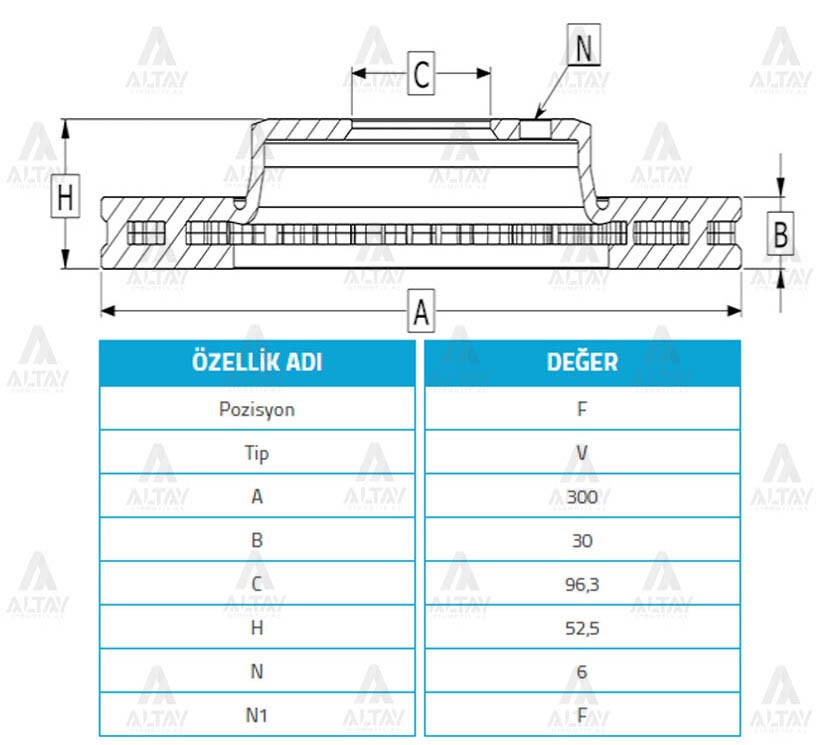 Hyundai H1 Ön Fren Diski H Minibüs OEM 51712-4H500 Hyundai H1 Ön Fren Diski H Minibüs OEM 51712-4H500